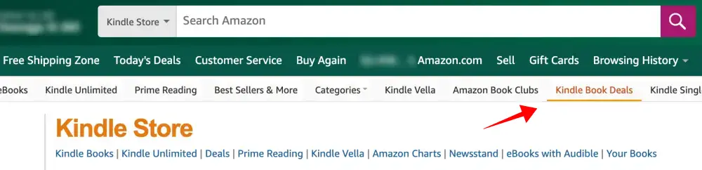 Kindle Book Deals 클릭