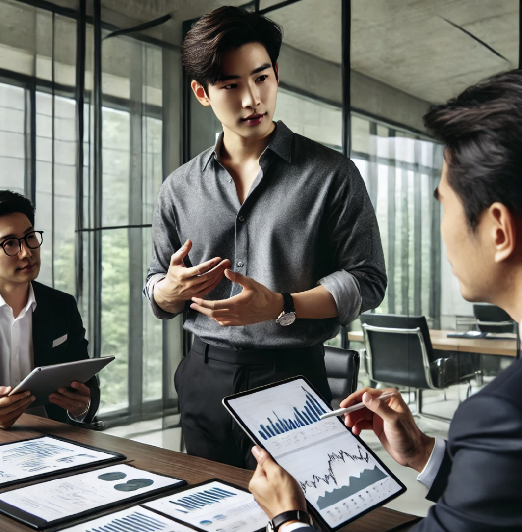 금융자문을 하는 모습