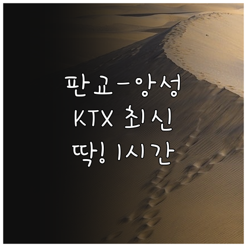 판교 출발 앙성온천역 KTX 이음 최..