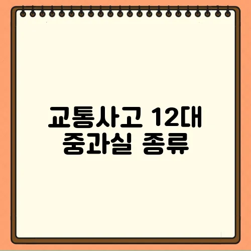 교통사고 12대 중과실 종류
