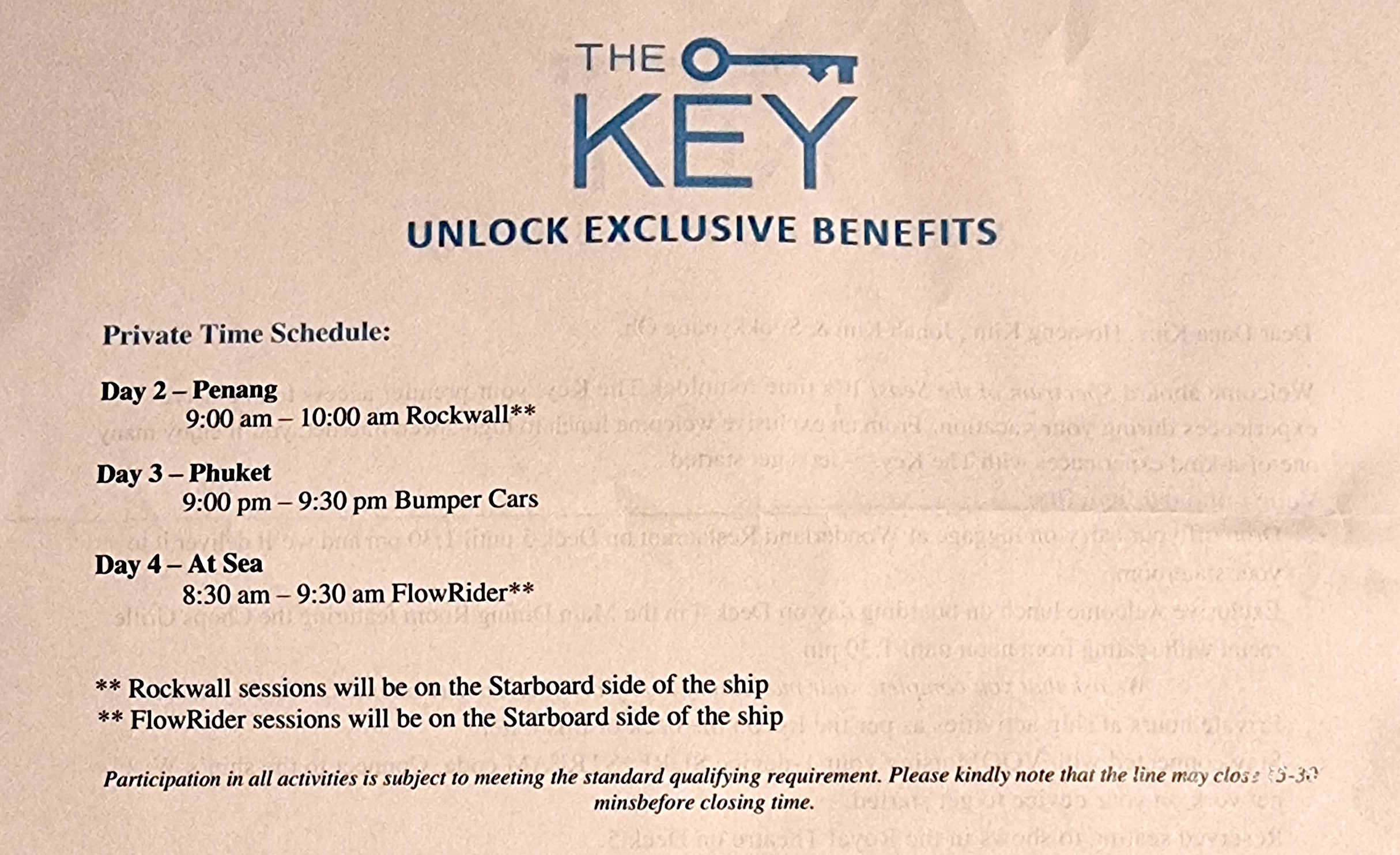 The Key Benefit 안내문