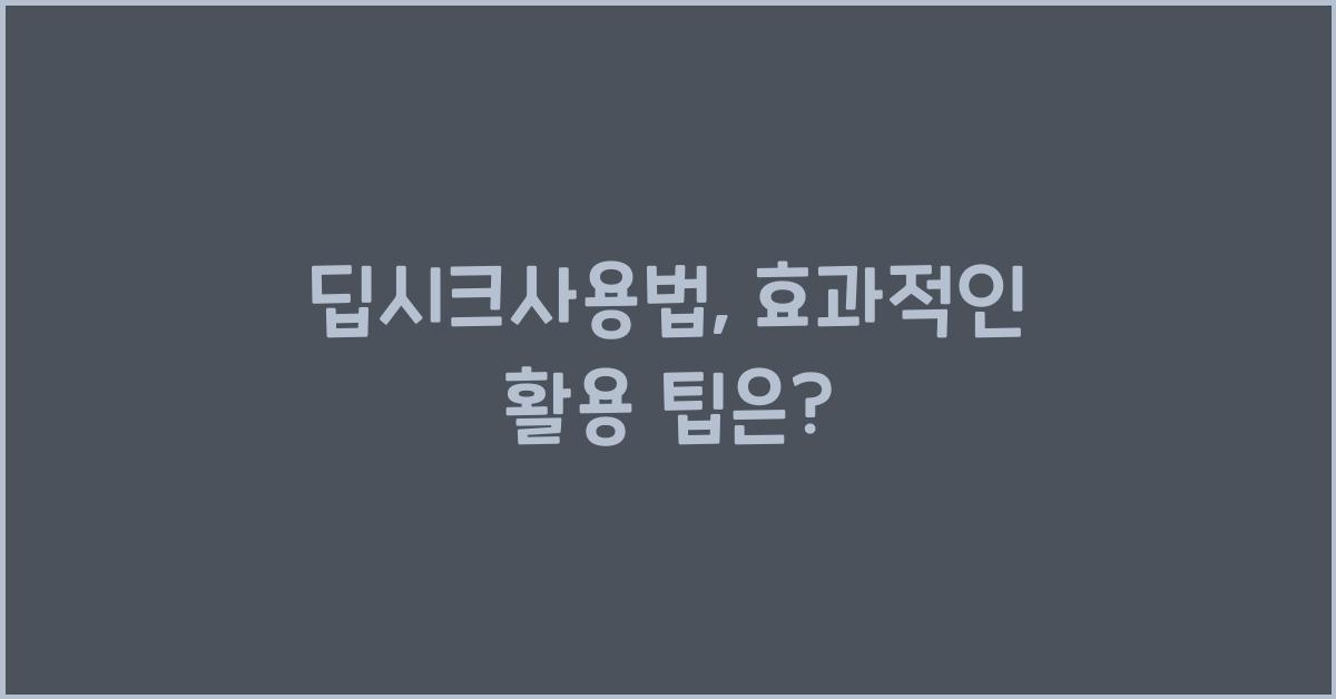 딥시크사용법
