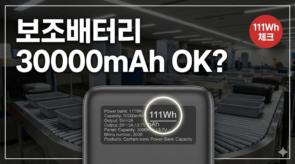 해외여행 보조배터리 30,000mAh 들고가도 될까? (111Wh 승인 필요/위탁 금지 한 번에 정리)