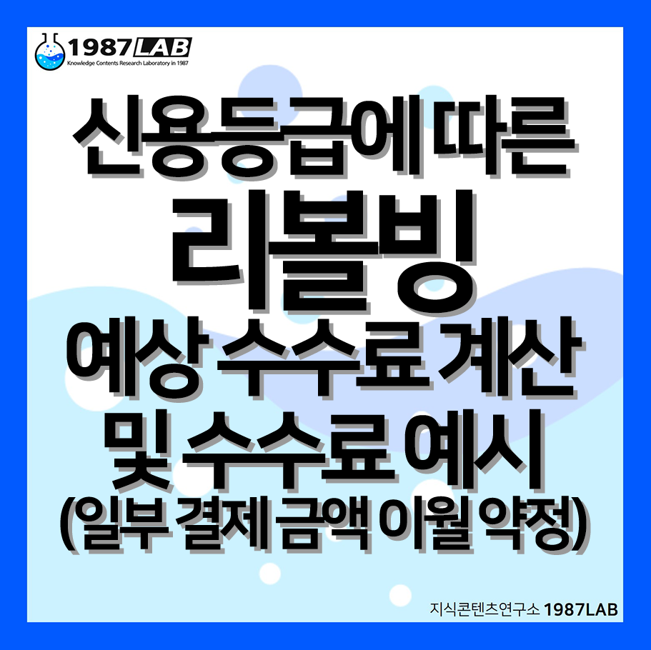 신용등급에 따른 리볼빙(일부 결제 금액 이월 약정) 예상 수수료 계산 및 예시