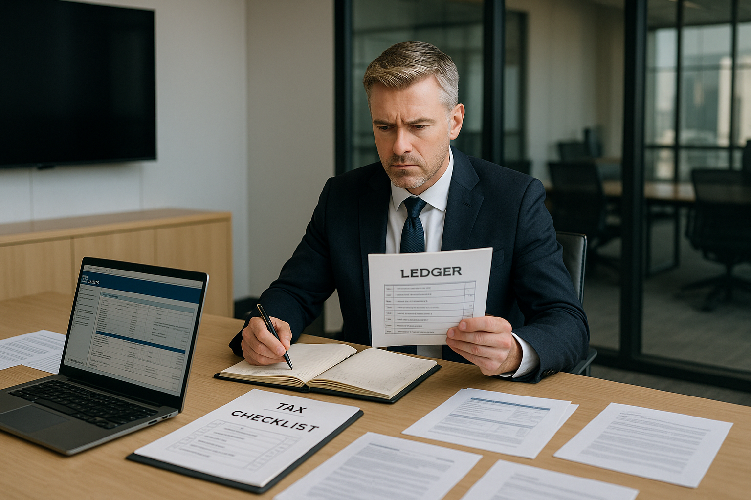 회계 장부와 세무 체크리스트 검토 회의