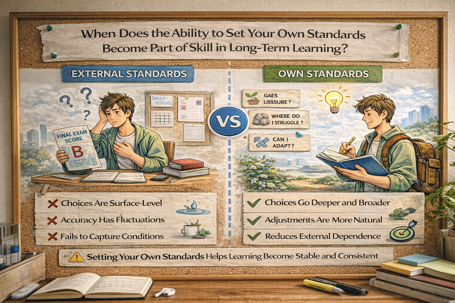 왜 장기 학습에서는 ‘기준을 세우는 능력’이 실력의 일부가 되는가