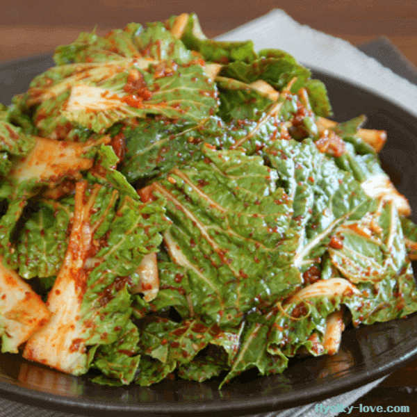 쌈추로 만든 겉절이