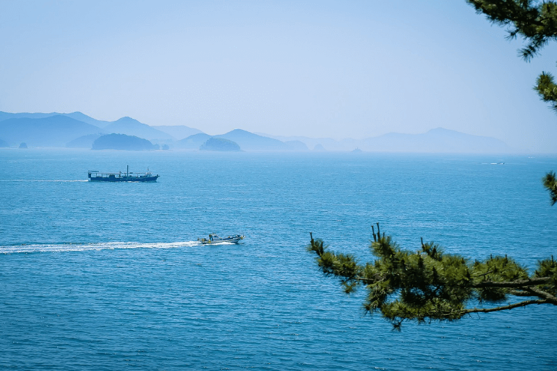 통영 케이블카에서 바라보는 통영의 바다