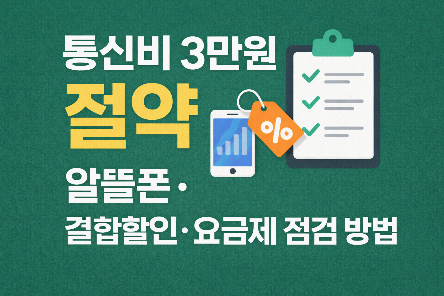 한 달에 30만원 아끼는 실전 생활비 절약 프로젝트 5 - 통신비 3만원 절약하기(알뜰폰·결합할인·요금제 점검 실전 가이드)