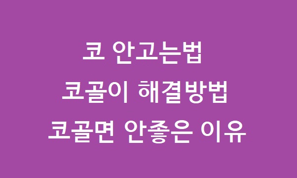 코 안고는법