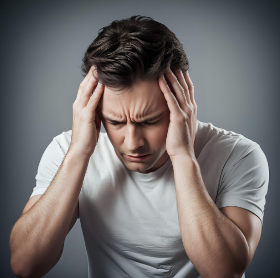 두통으로 고통받는 사람