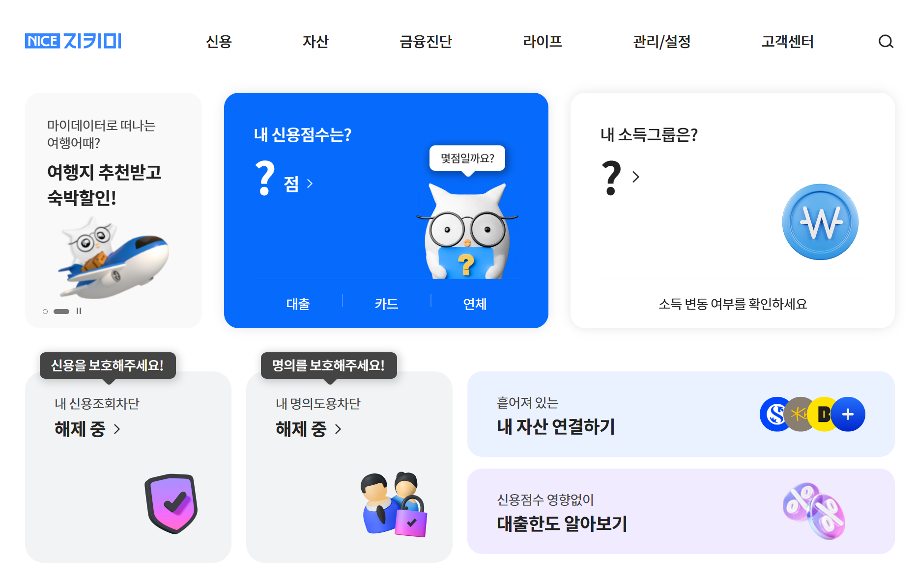 신용점수별 등급표