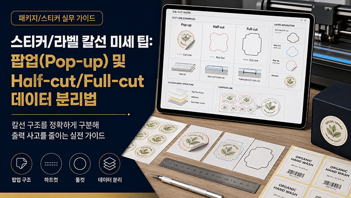 스티커/라벨 칼선 미세 팁: 팝업(Pop-up) 및 Half-cut/Full-cut 데이터 분리법
