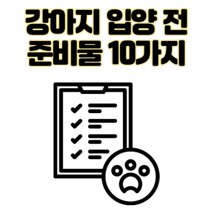 강아지 입양 전 필수 준비물 체크리스트 10가지
