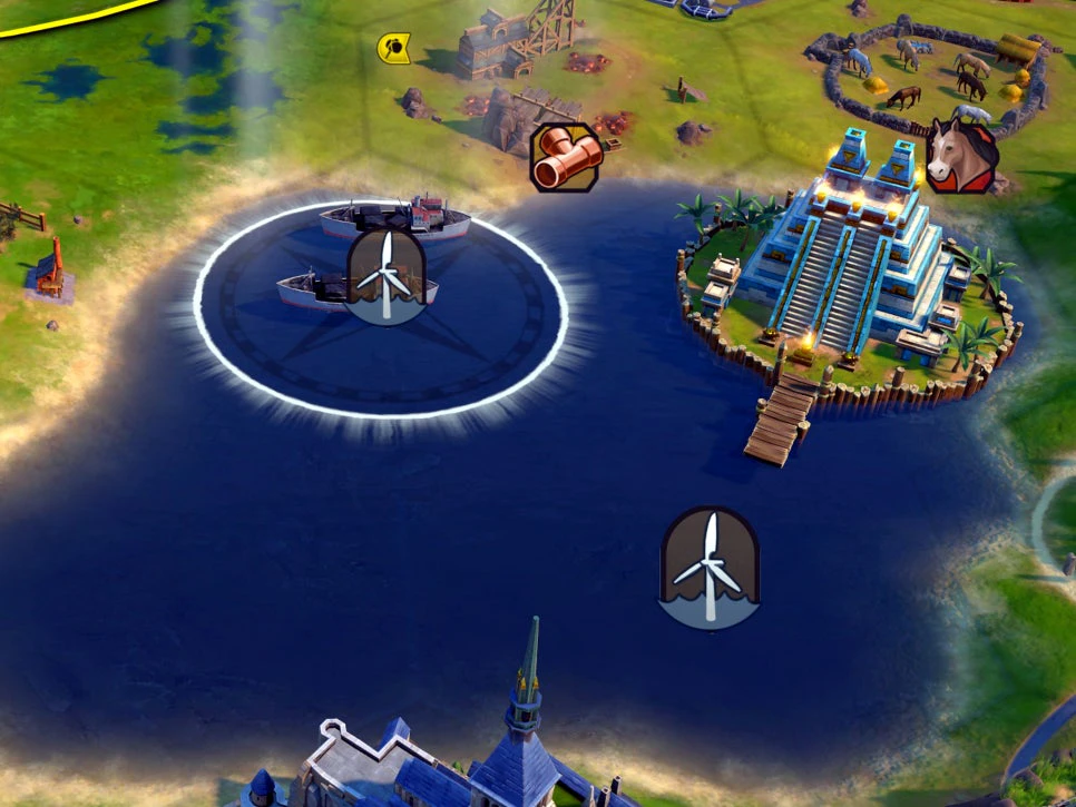 문명6 풍력 발전 단지 모습