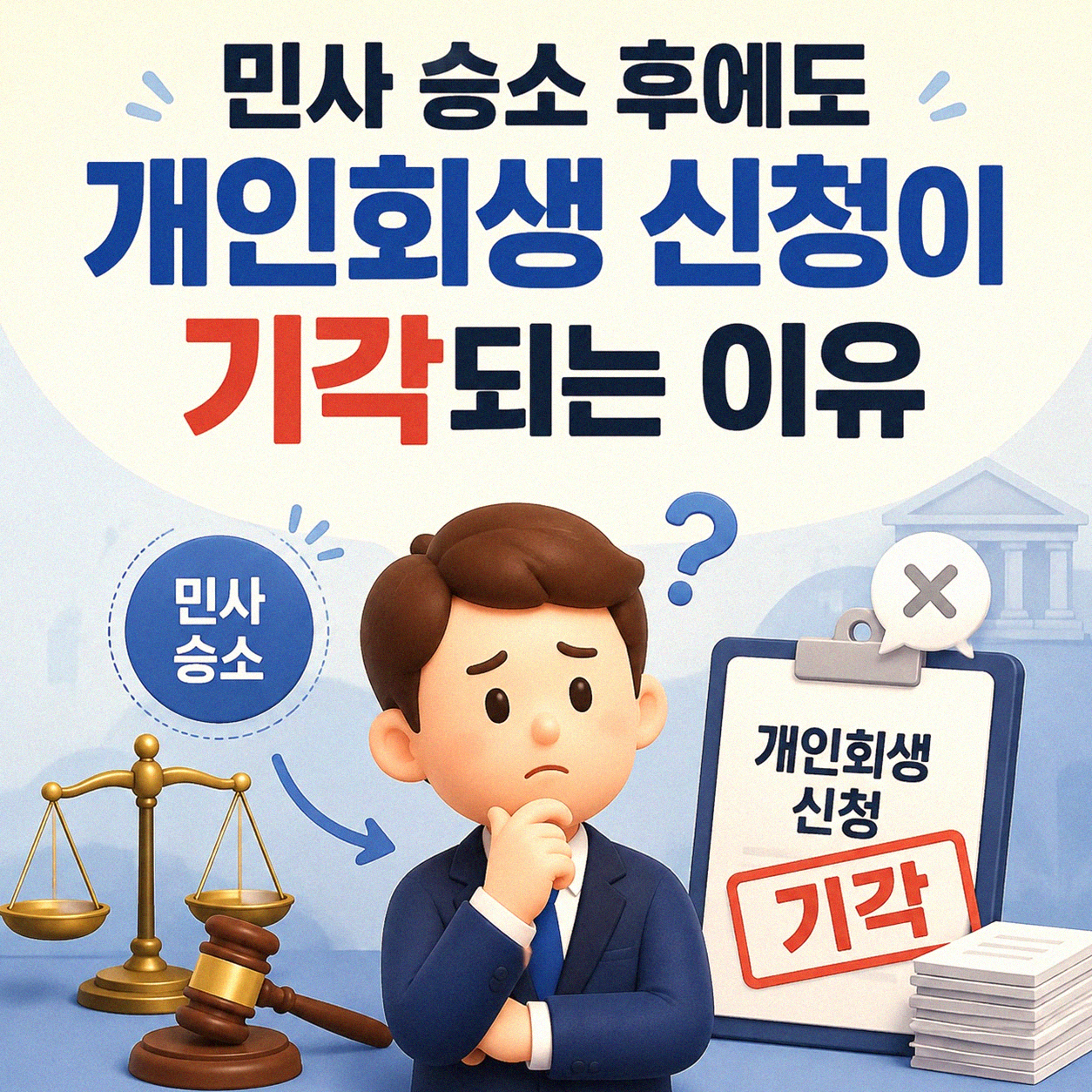 민사 승소 후에도 빚 때문에 개인회생 면책 신청 기각된 사연들