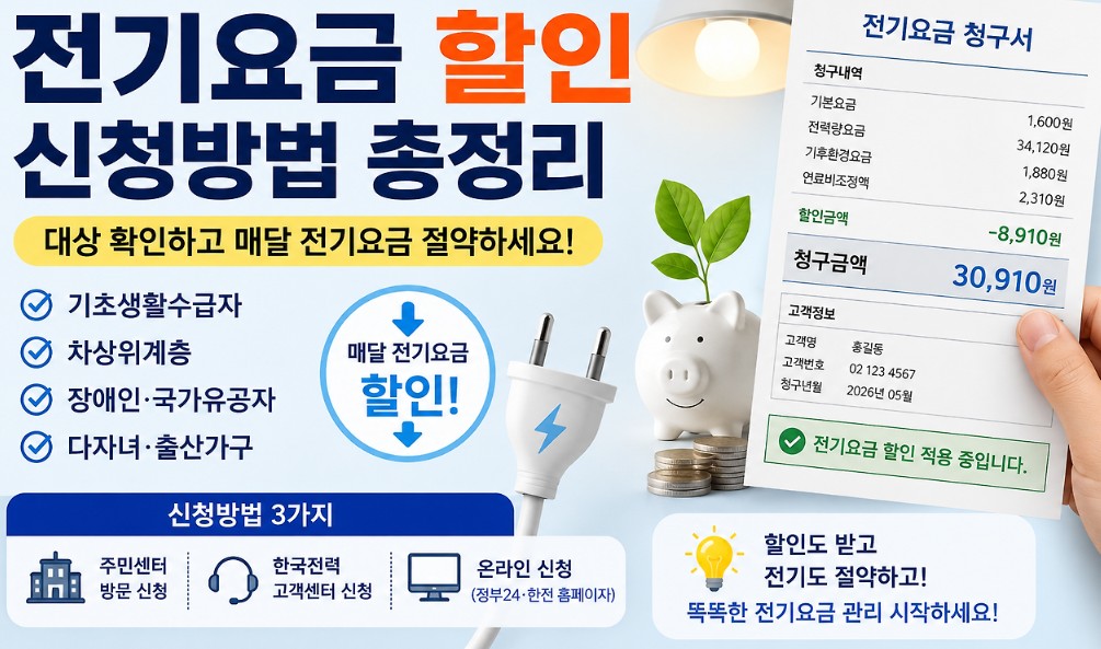전기요금 할인 정리표