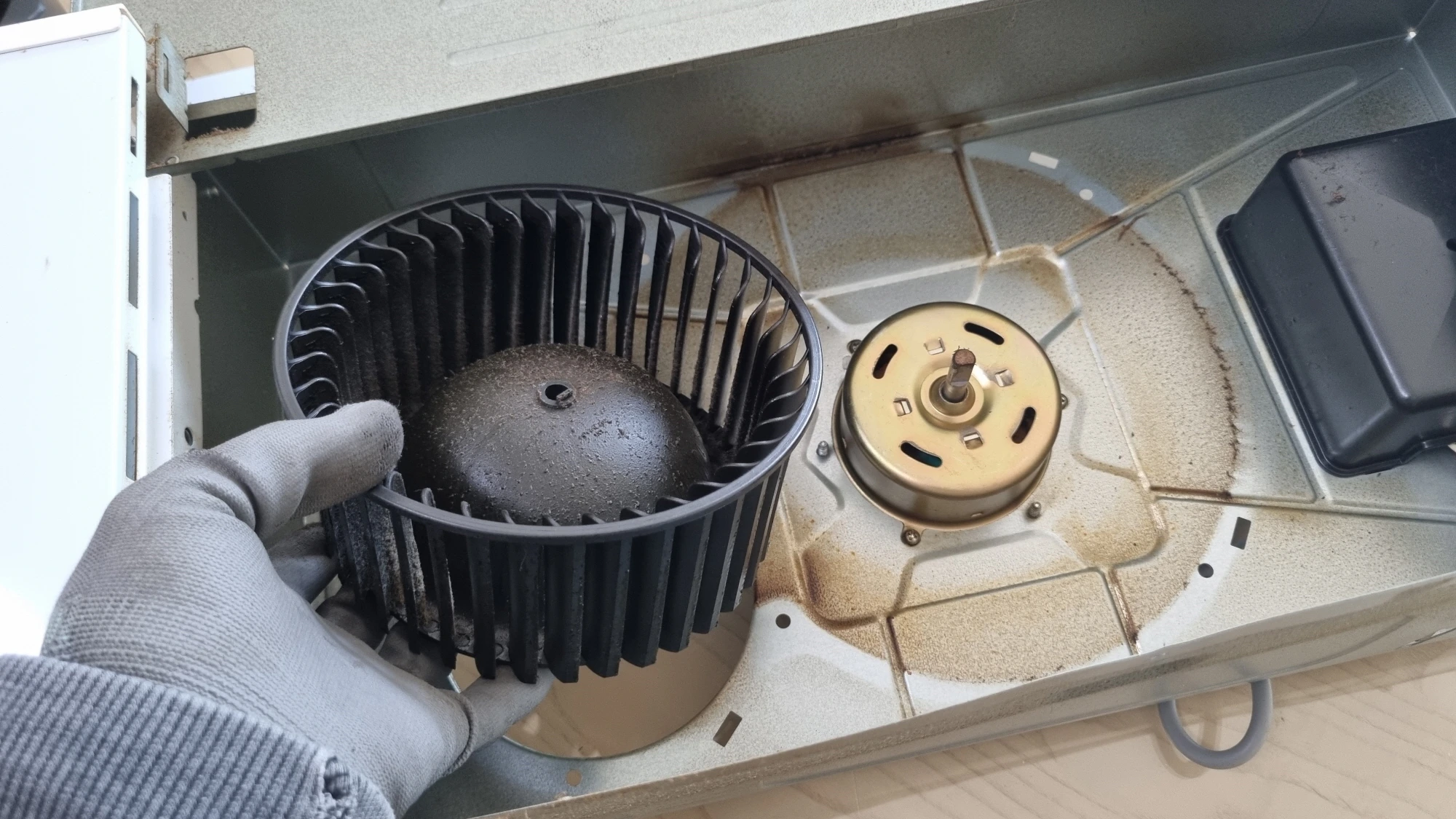 가스렌지 후드 날개 뺀 모습