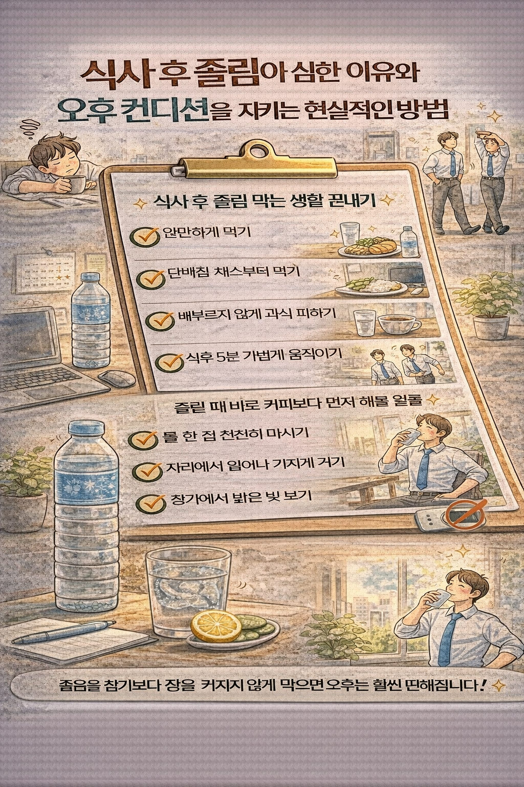식사 후 졸림이 심한 이유와 오후 컨디션을 지키는 현실적인 방법