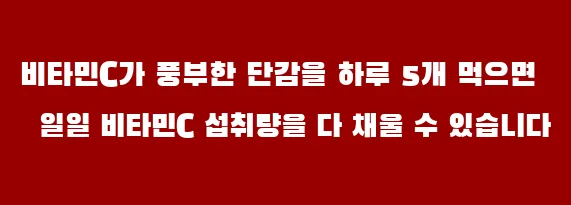 비타민C가 풍부한 단감을 하루 5개 먹으면 일일 비타민C 섭취량을 다 채울 수 있습니다