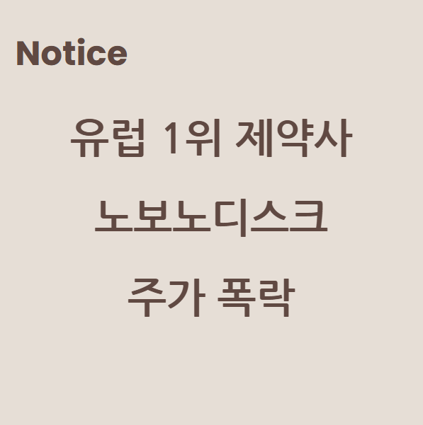 유럽 1위 제약사 노보노디스크 주가 폭락