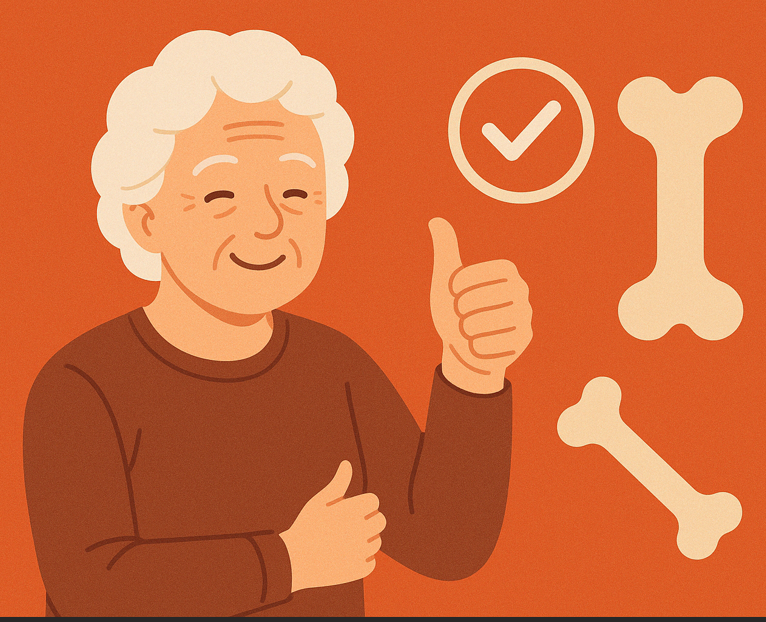 뼈가 건강한 노인을 표현한 이미지