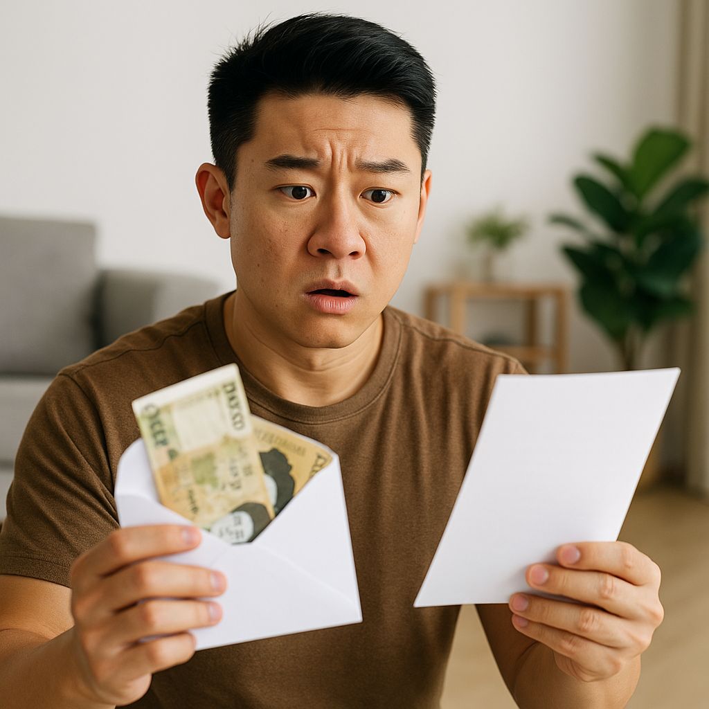 숨은 보험금을 찾아 현금을 들고 있는 남성