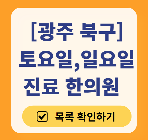 광주 북구 일요일 문 여는 한의원 목록 ❘ 토요일, 주말, 공휴일 진료 영업 병원 찾기