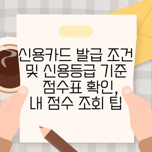 신용카드 발급 조건 및 신용등급 기준 – 점수표 확인, 내 점수 조회 팁