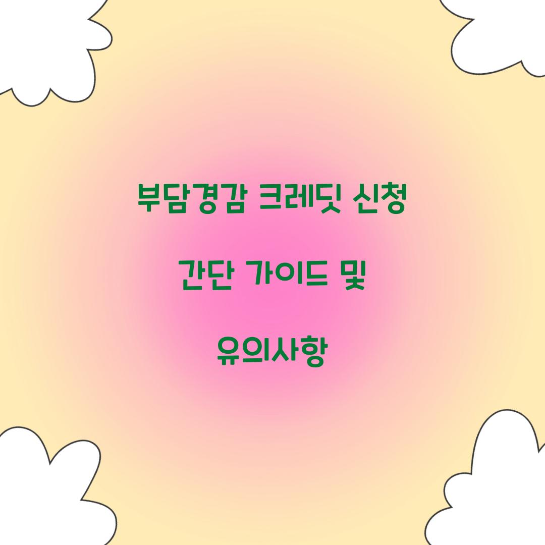 부담경감 크레딧 신청