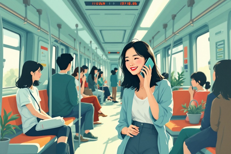 전화민원 신청중인 여성