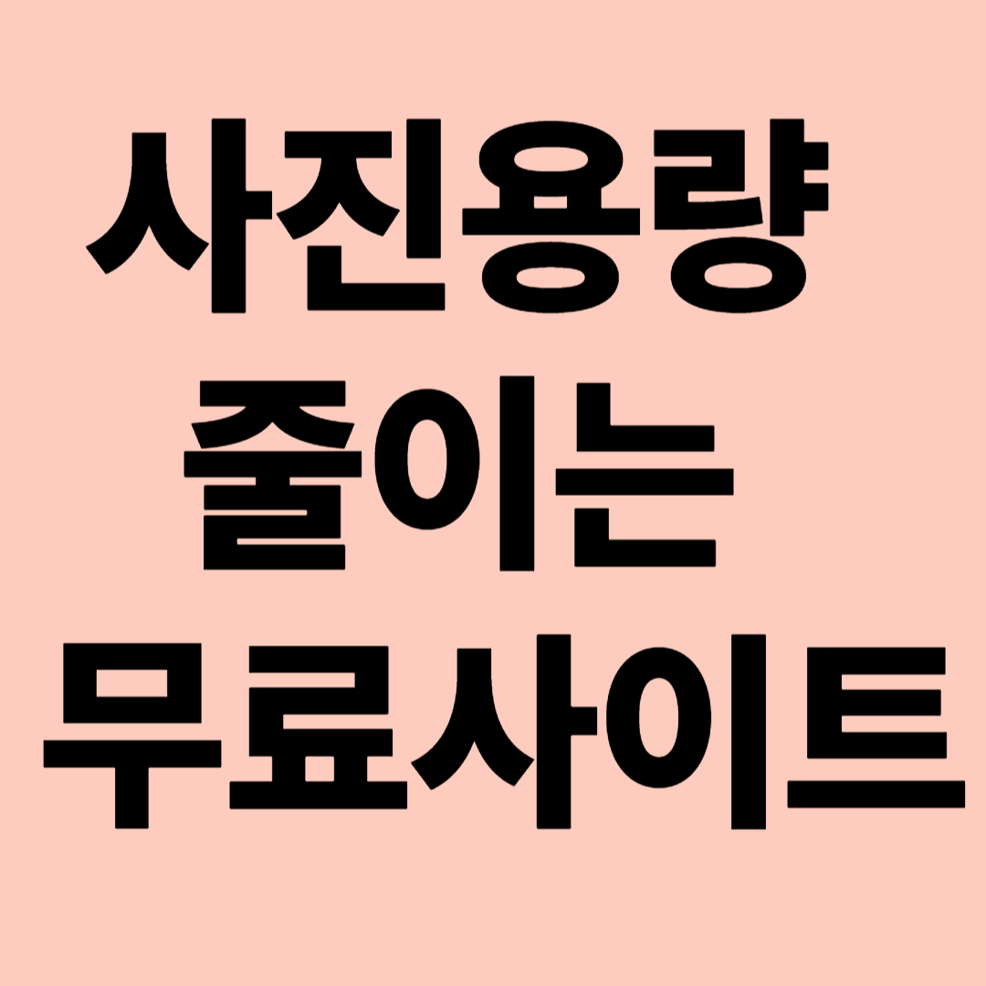 사진 용량 줄이는 무료 사이트