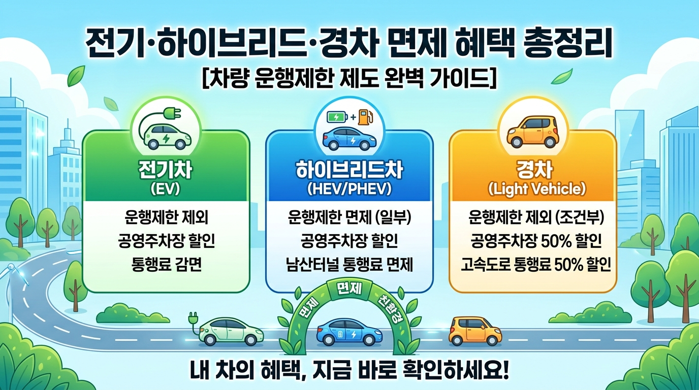 차량5부제 제외 대상 전기차 하이브리드 경차 적용 여부 총정리