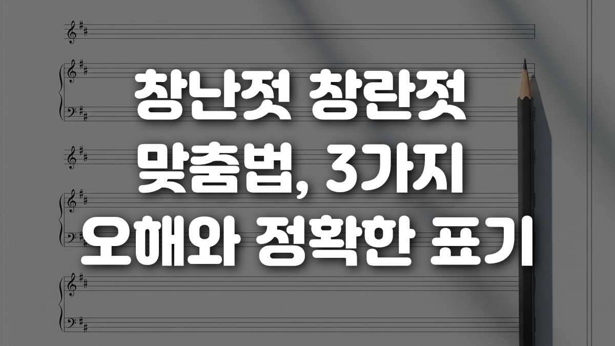 창난젓 창란젓 맞춤법 3가지 오해와 정확한 표기