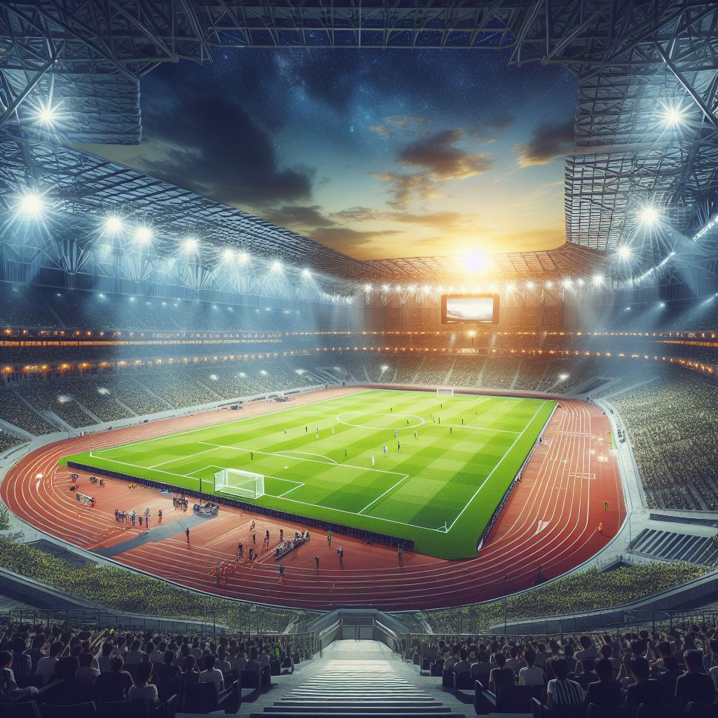 측면에서 보는 축구경기장