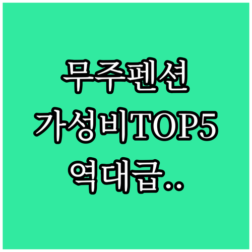 무주 펜션 추천 TOP 5 구천동 덕..