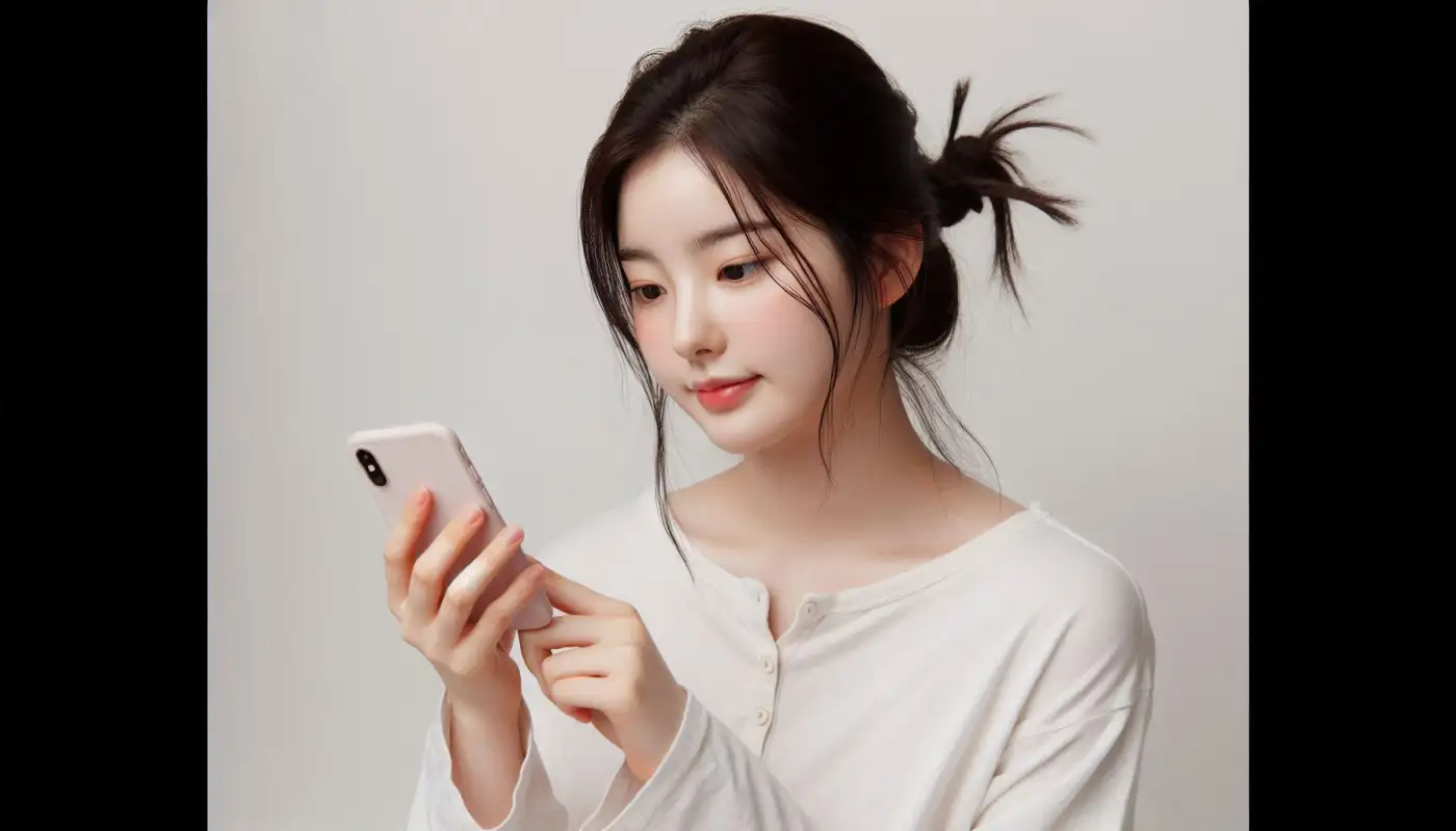 병원-신분증-어플-사용법을-알아보는-여성의-모습