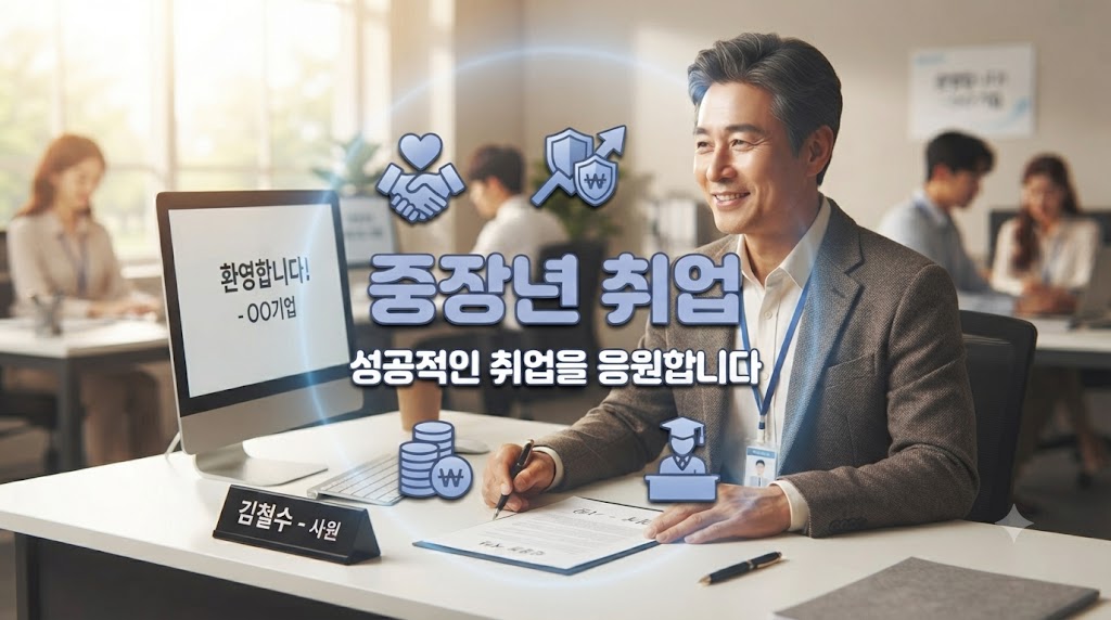 취업에 성공한 중년의 모습