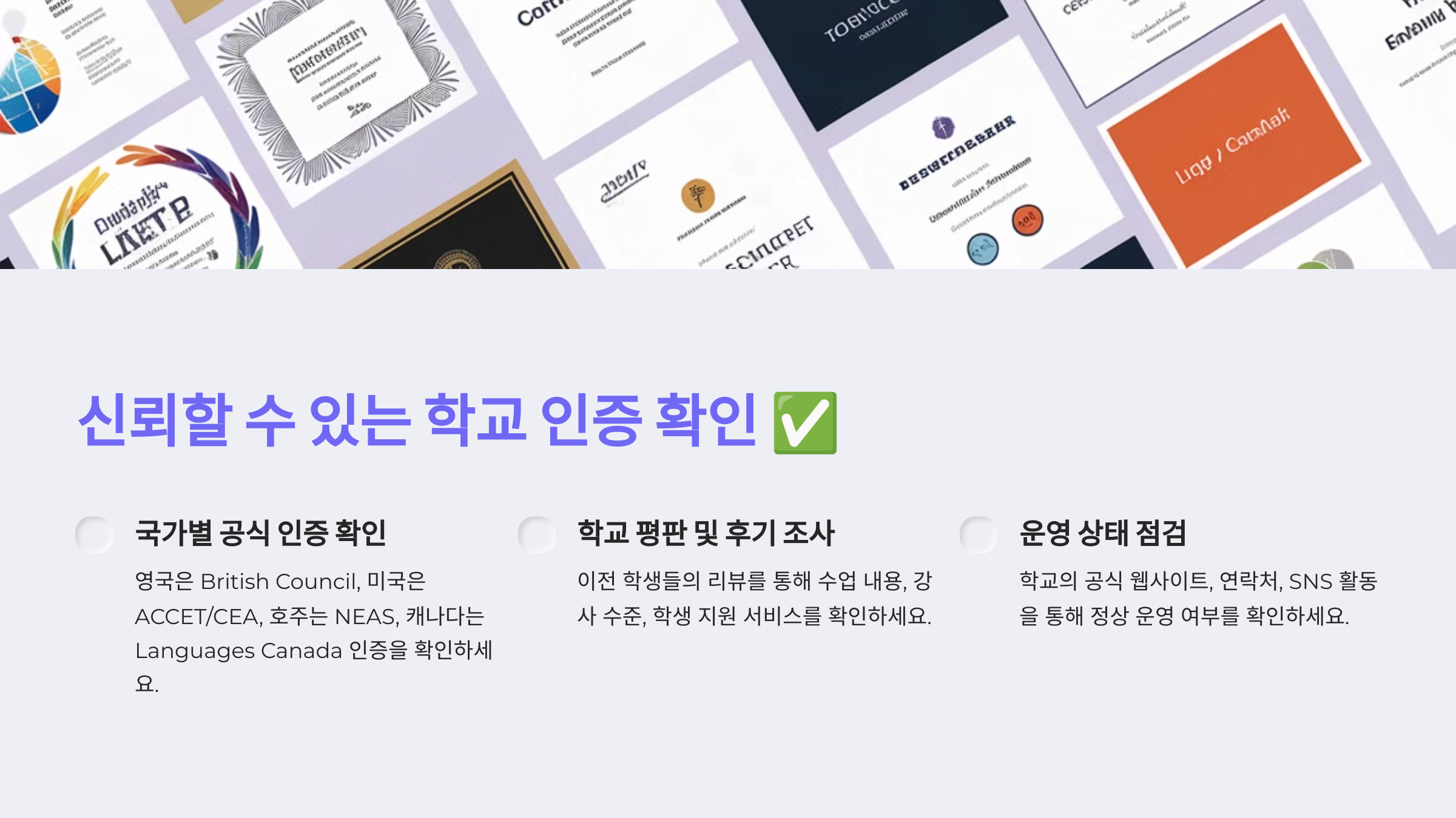 신뢰할 수 있는 학교 인증 확인