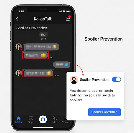 카카오톡 스포방지(스포일러 방지) 기능: 사용방법(모자이크 효과)