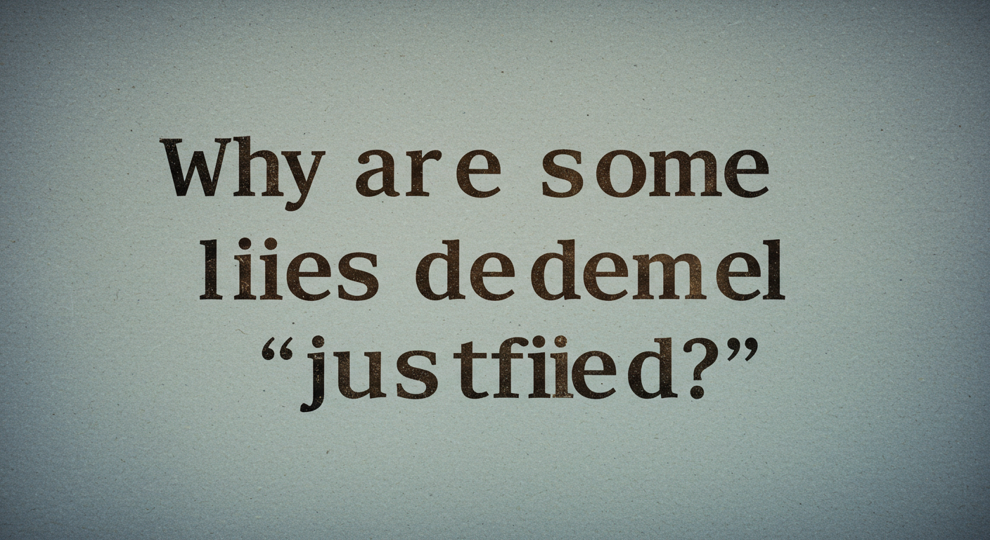 왜 어떤 거짓말은 '정당화'되기도 할까?