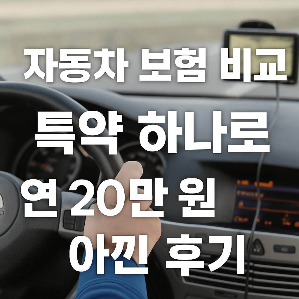 자동차 보험 비교, 특약 하나로 연 20만 원 아낀 후기