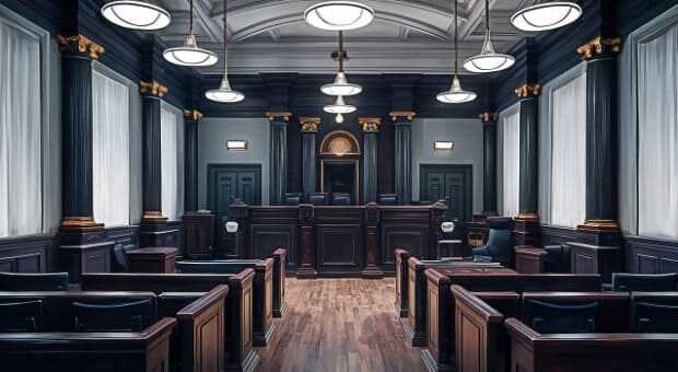 비어있는 법원의 모습