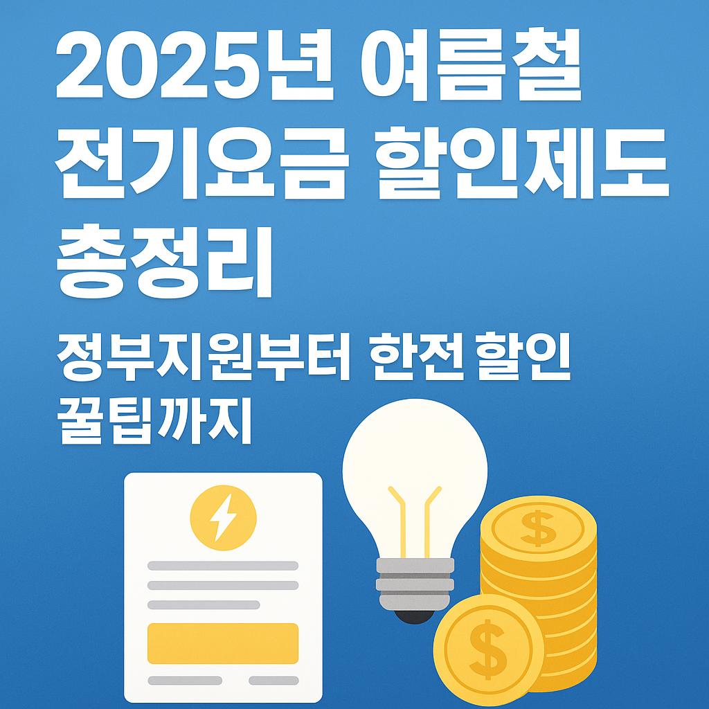 2025년 여름철 전기요금 할인제도 총정리｜정부 지원부터 한전 할인 꿀팁까지