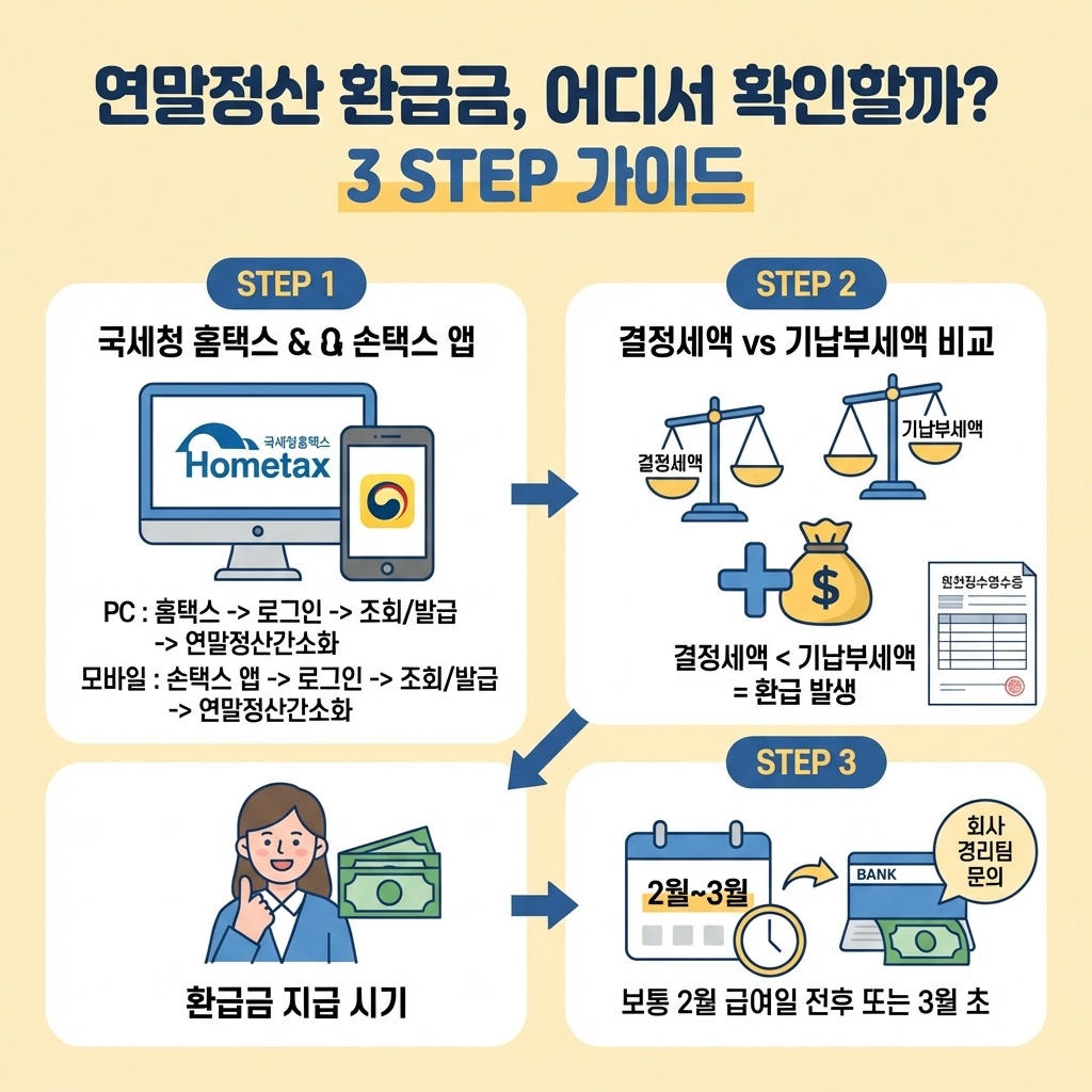 방연말정산 환급금 조회방법