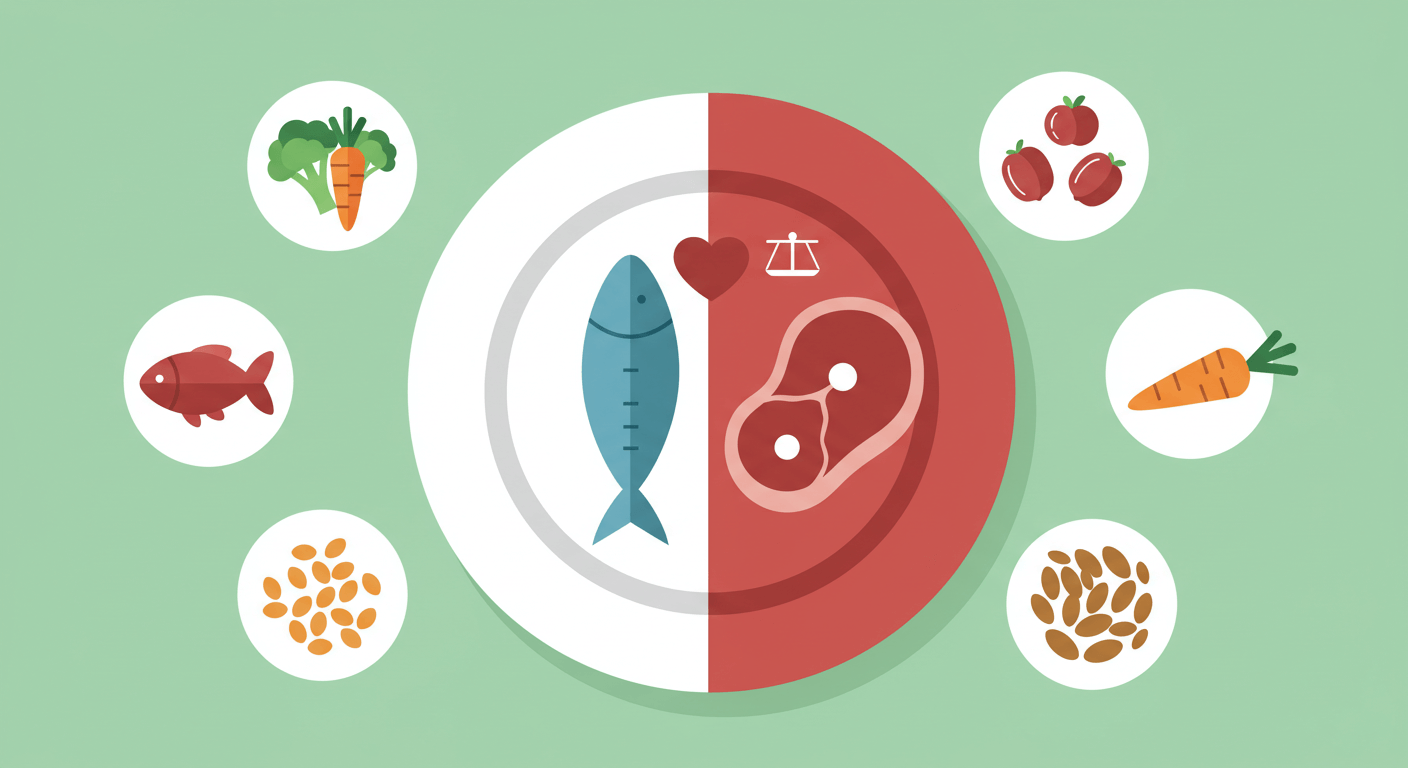 고지혈증 식품 비교 (등푸른 생선 vs 육류)