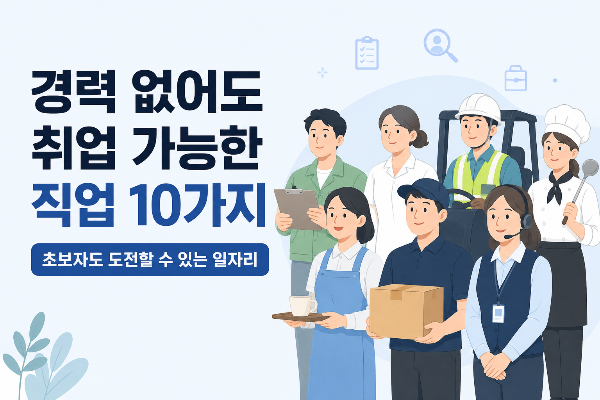 경력 없어도 취업 가능한 직업 10가지|무경력 초보자도 도전할 수 있는 일자리