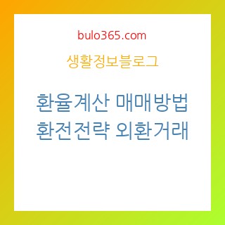 환율계산, 매매방법, 환전전략, 외환거래