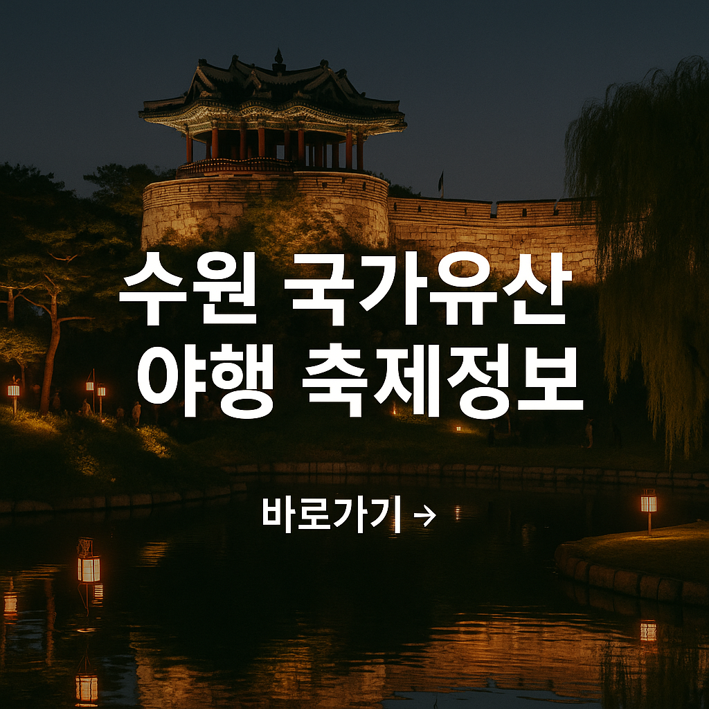 2025년 6월 수원 국가유산 야행 축제정보 프로그램 체험 예약방법