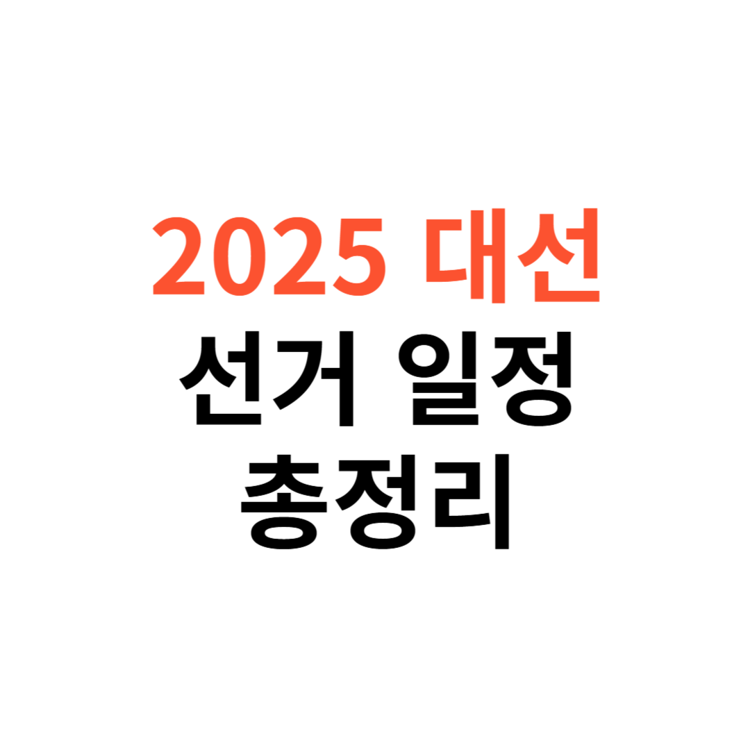 2025 대선 선거일정